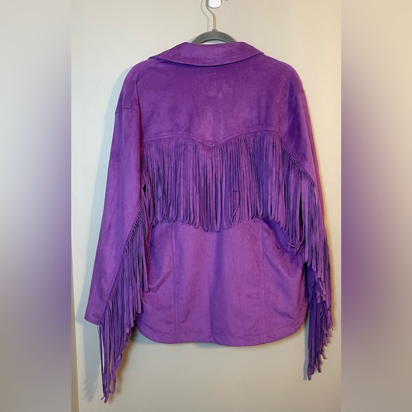 We the Free Purple Fringe Women's Jacket Vegan Leather XS - Picture 7 of 7
